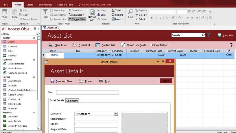 ms access invoice database